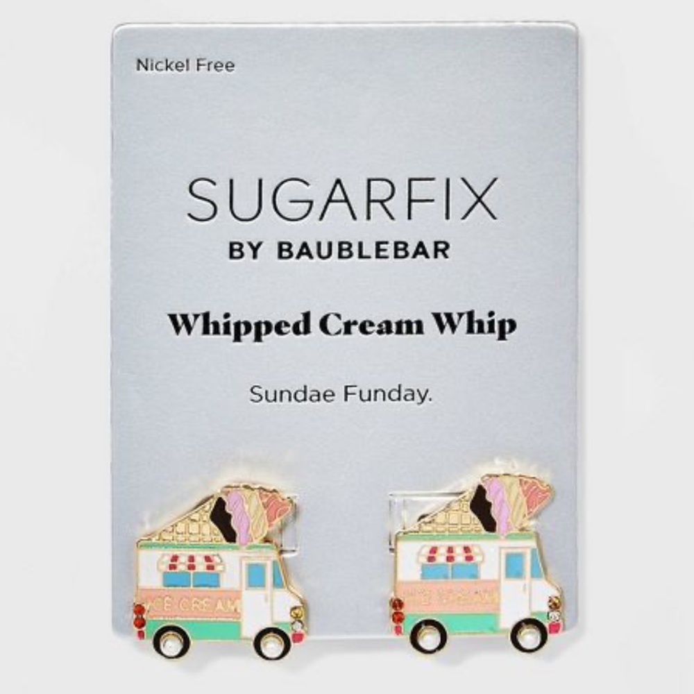 3/$25 SUGARFIX By BaubleBar ‘Whipped Cream Whip’ Ice Cream Truck Earrings